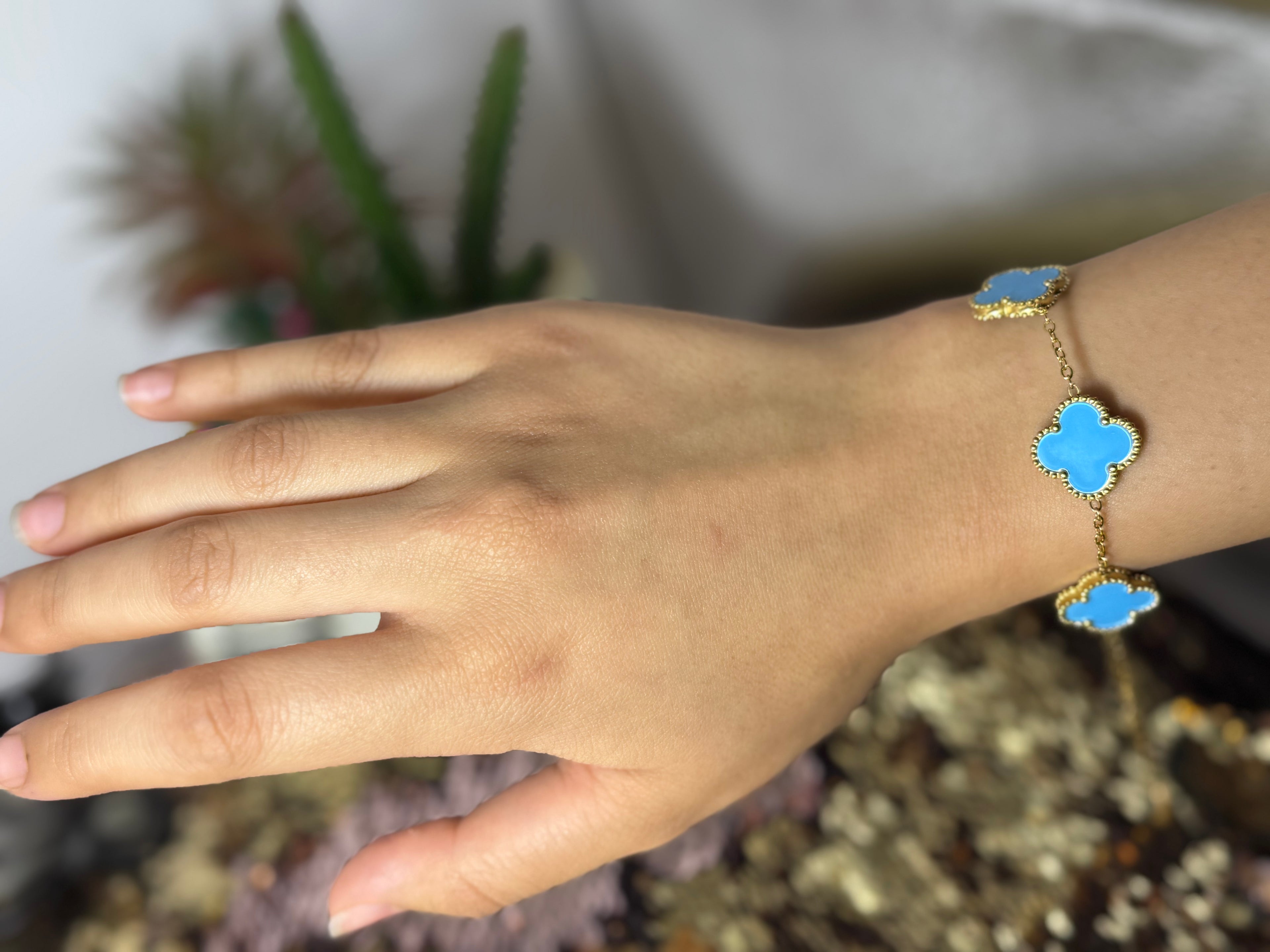 Bracelet tréfle en acier inoxydable (couleur disponible)