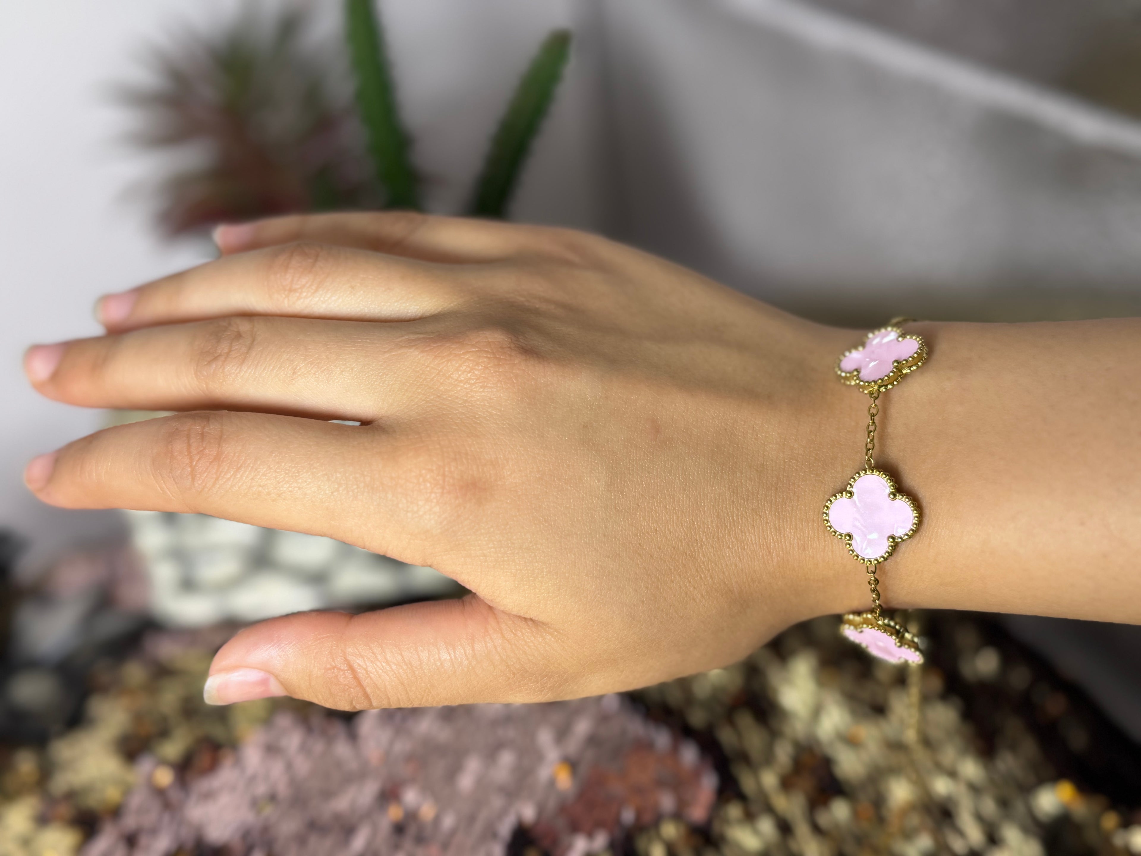 Bracelet tréfle en acier inoxydable (couleur disponible)