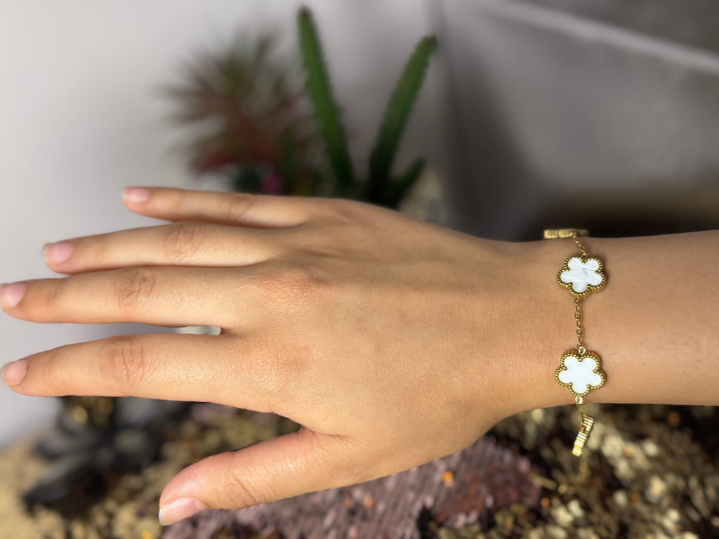 Bracelet tréfle en acier inoxydable (couleur disponible)