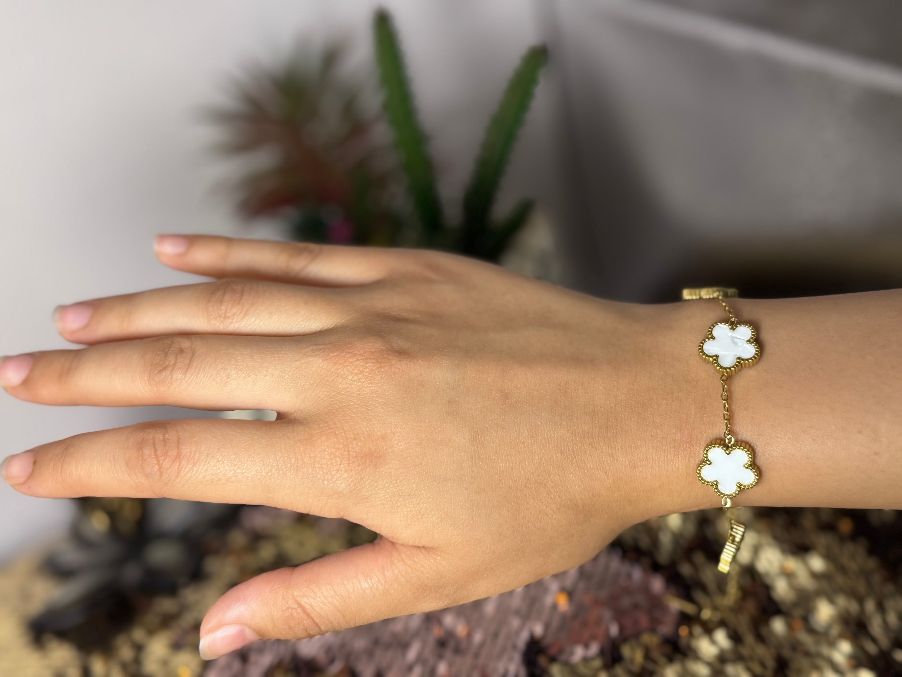 Bracelet tréfle en acier inoxydable (couleur disponible)