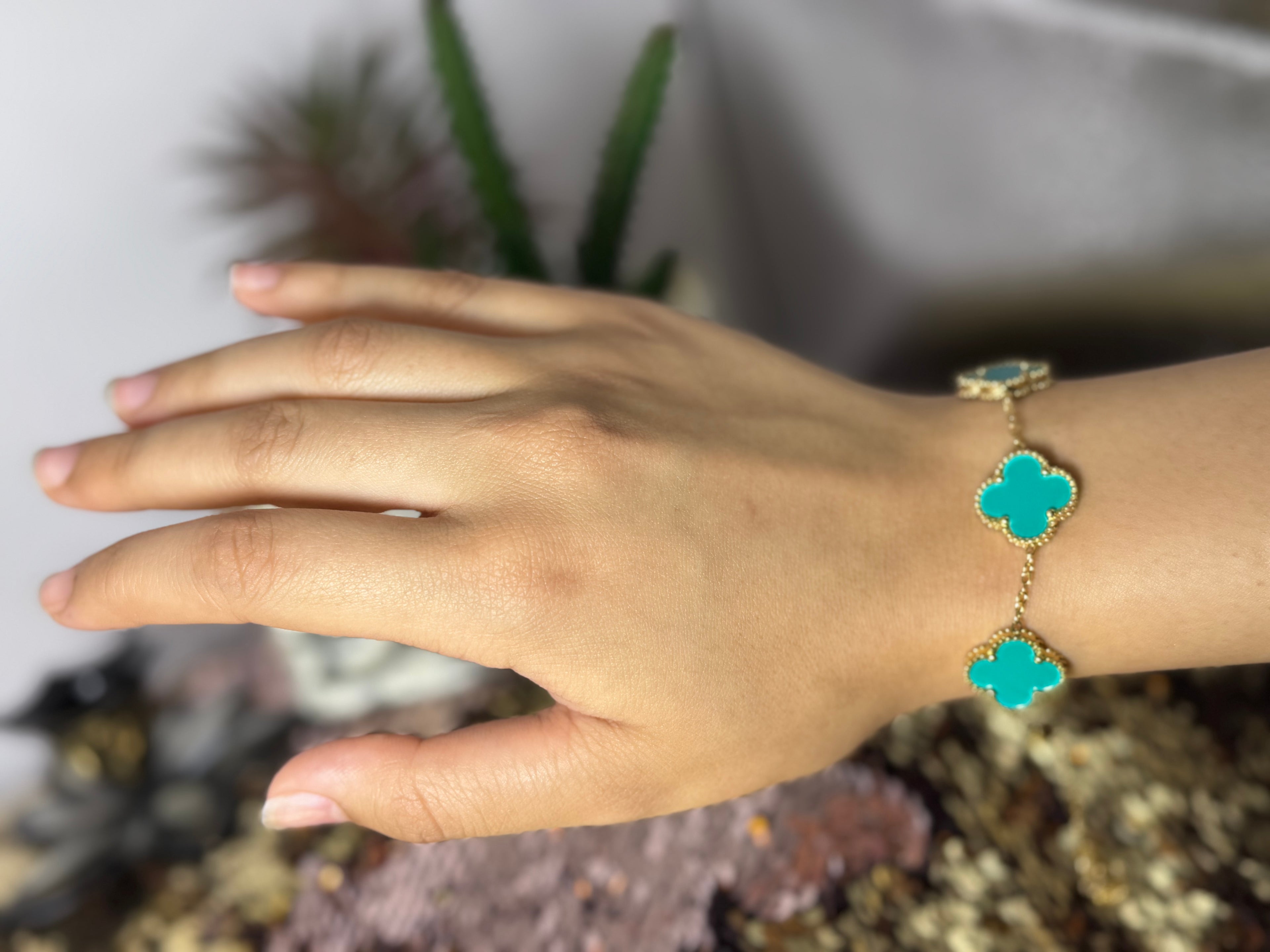 Bracelet tréfle en acier inoxydable (couleur disponible)