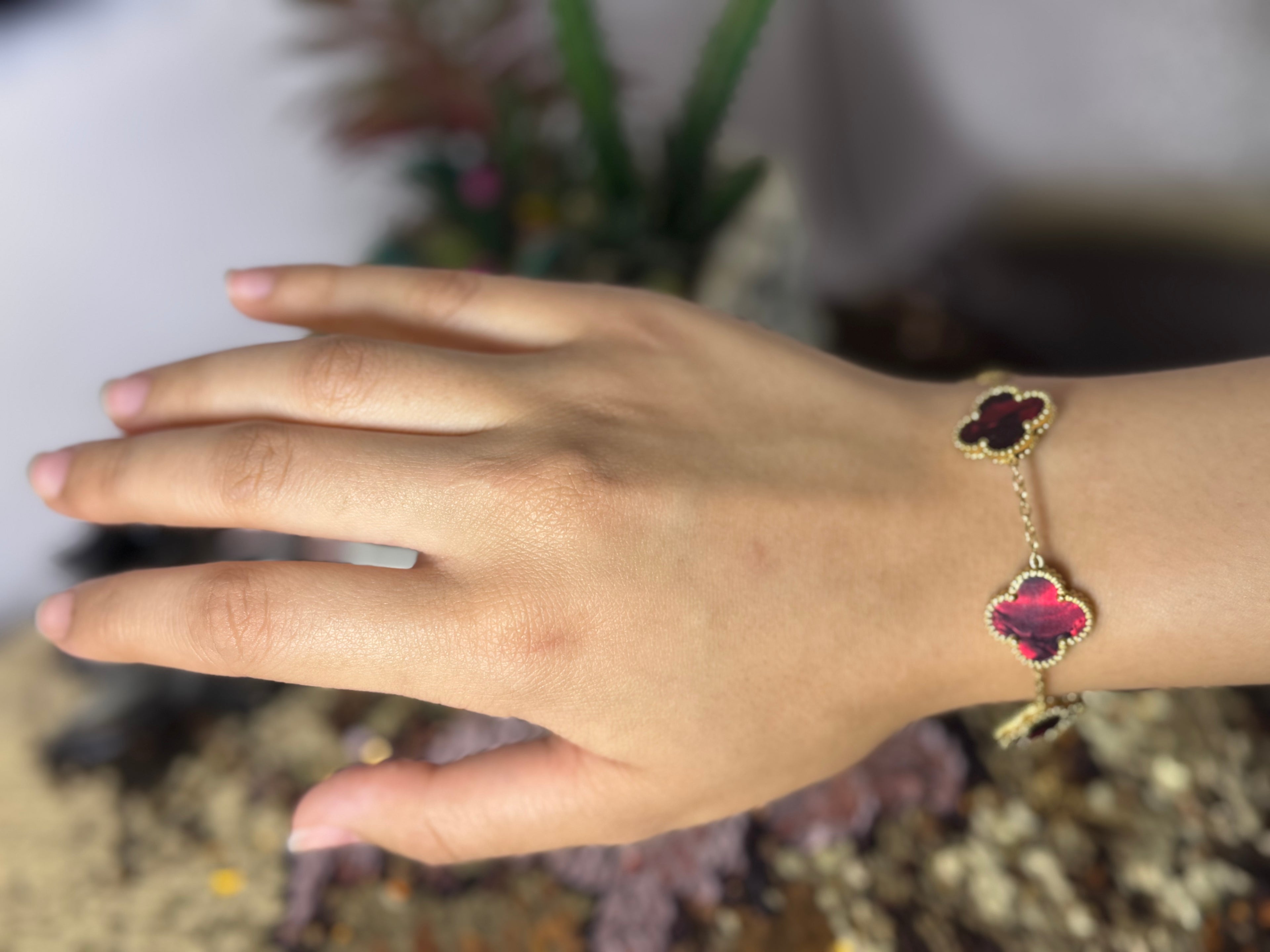 Bracelet tréfle en acier inoxydable (couleur disponible)