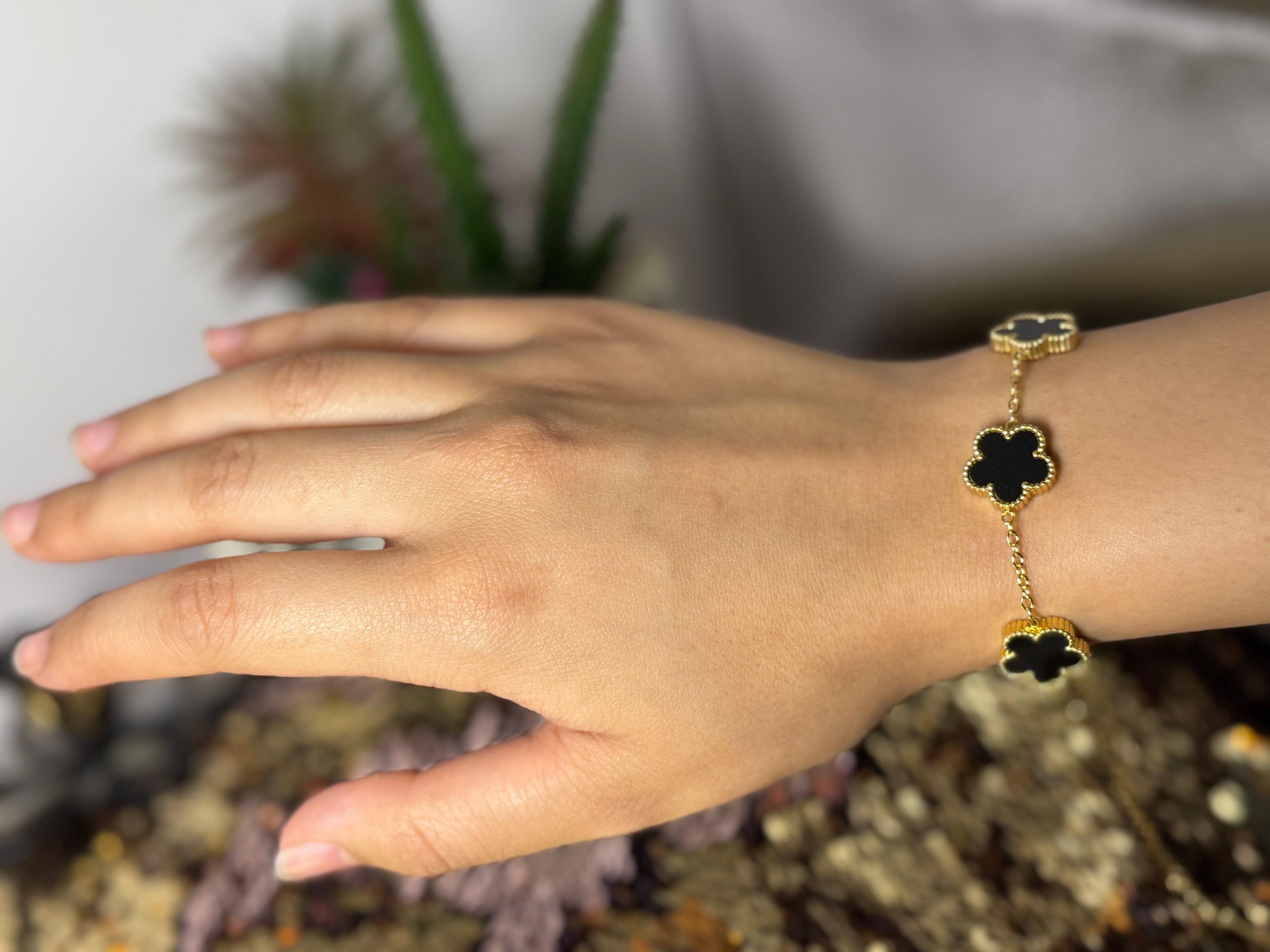 Bracelet tréfle en acier inoxydable (couleur disponible)