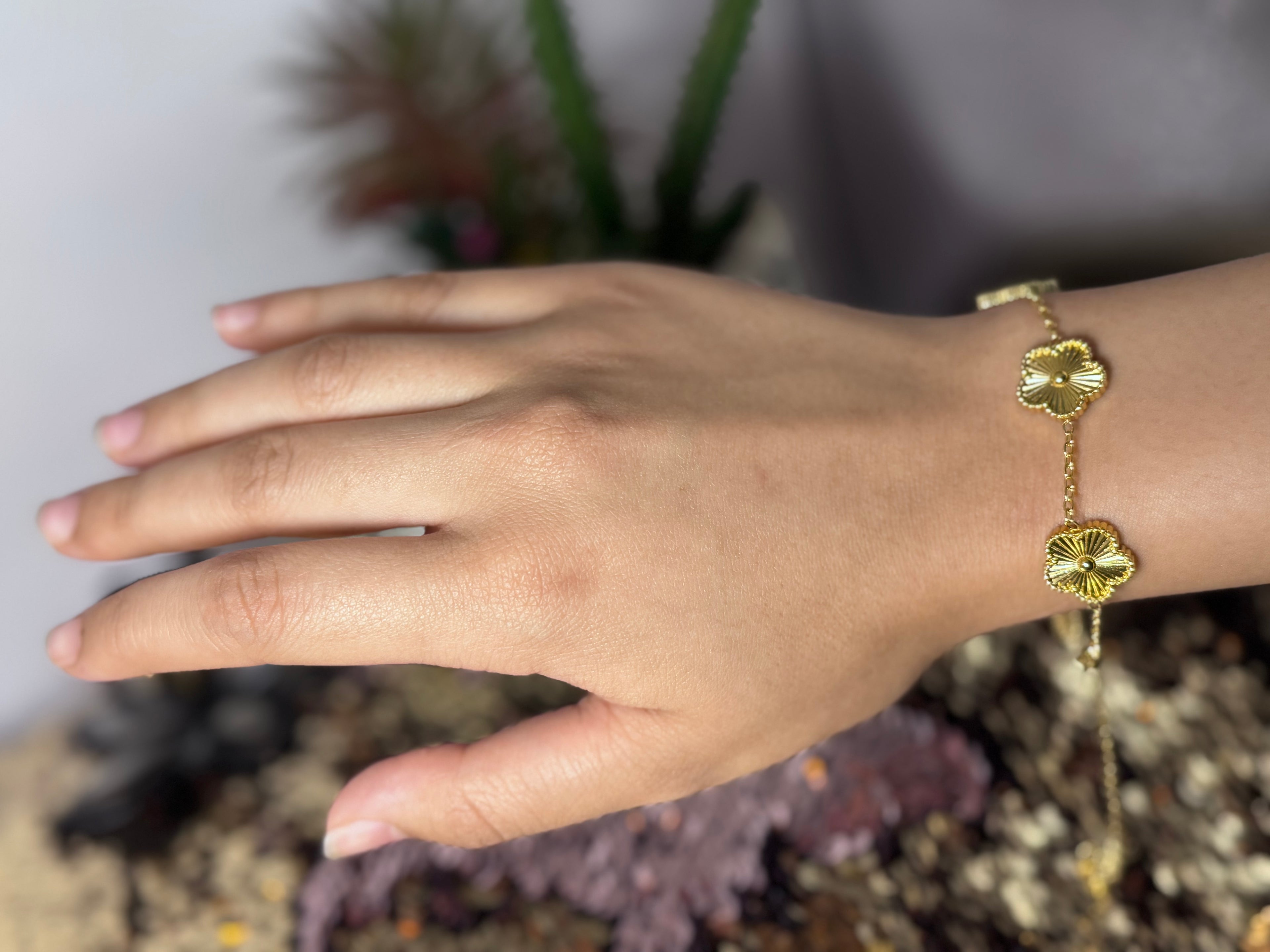 Bracelet tréfle en acier inoxydable (couleur disponible)
