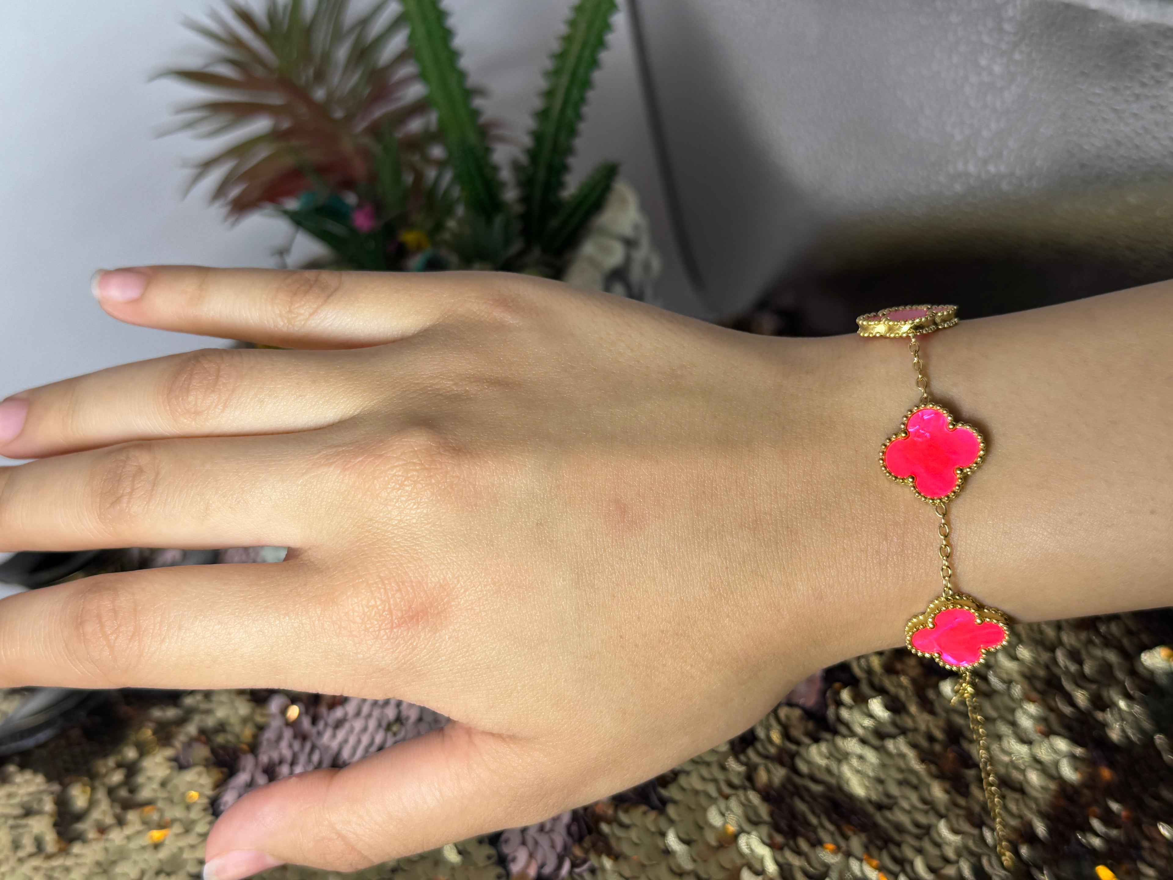Bracelet tréfle en acier inoxydable (couleur disponible)