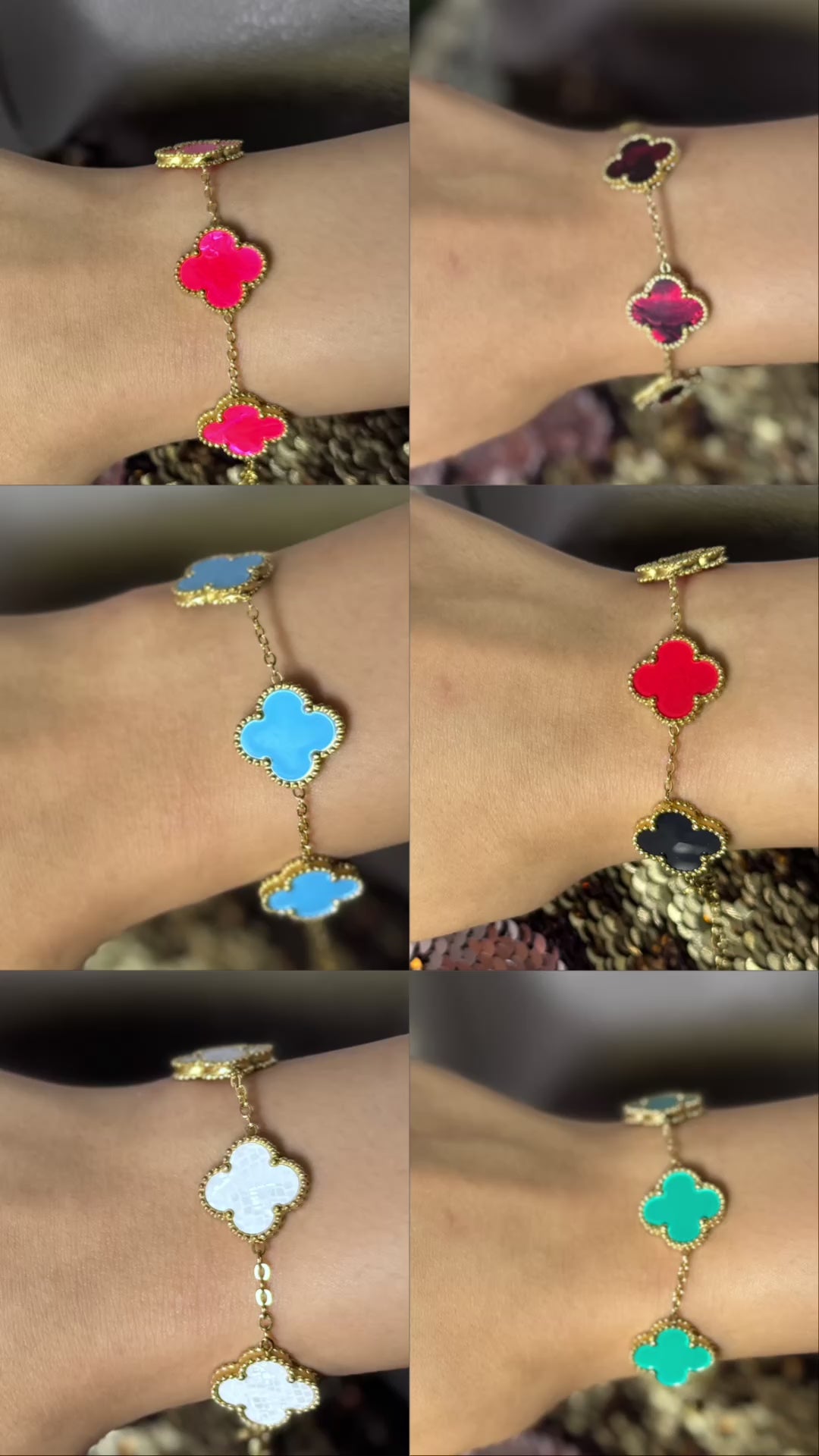 Bracelet tréfle en acier inoxydable (couleur disponible)